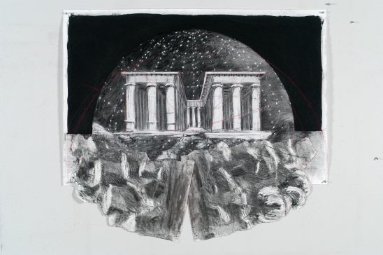 Drawing for The Magic Flute (Temple on Rocks)